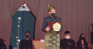 Mendikbudristek Nadiem Makarim saat menyampaikan pidato upacara Hari Sumpah Pemuda.